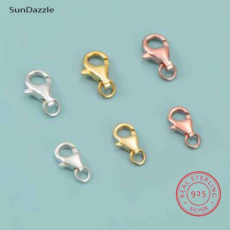 Lobster Clasp Silver - 2 adet Hakiki Gerçek Saf Som