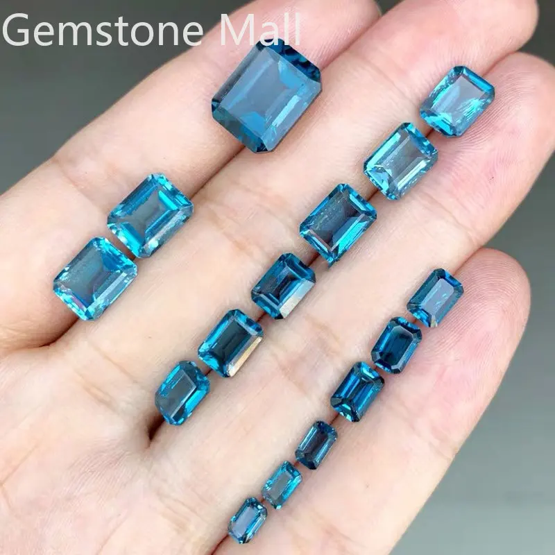 Jewelry Making London - Zümrüt Kesim Doğal Topaz 4mm *