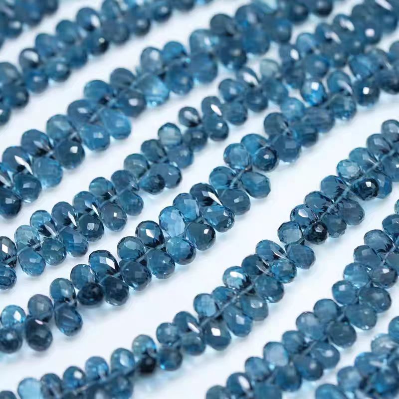 Jewelry Making London - 6A Londra mavisi topaz damla kesim